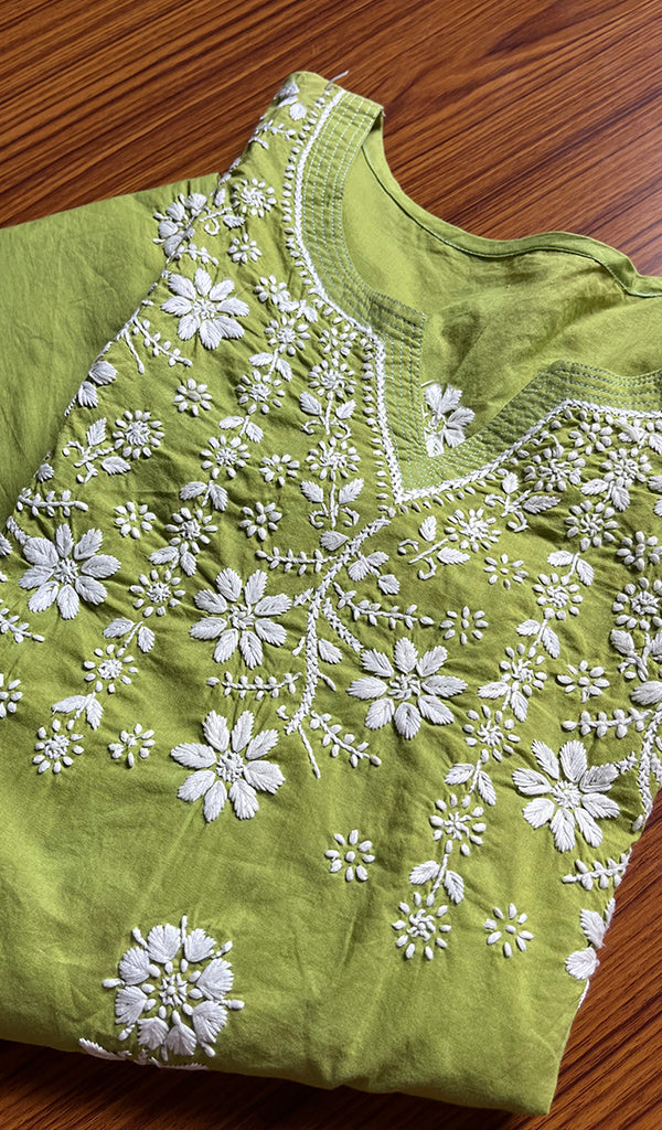 Women's Lucknowi Handcrafted Cotton Chikankari Kurti - HONC0301041