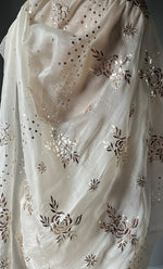 Load image into Gallery viewer, Women&#39;s Lucknowi Handcrafted Pure Organza Silk Chikankari Saree - HONC0307475

