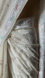 Load image into Gallery viewer, Women&#39;s Lakhnavi Handcrafted Pure Silk Georgette Chikankari - HONC0202451
