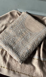 Load image into Gallery viewer, Women&#39;s Lakhnavi Handcrafted Munga Silk Chikankari Kurta And Dupatta Set- HONC0283178
