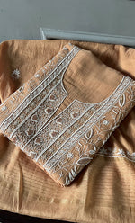 将图像加载到图库查看器中， Women&#39;s Lakhnavi Handcrafted Mul Chanderi Unstitched Kurta And Dupatta Set - HONC0283165

