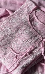 将图像加载到图库查看器中， Sehmat Women&#39;s Lakhnavi Handcrafted Kota Cotton  Semi -Stitched Angrakha And Dupatta Set- HONC0301719
