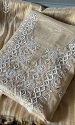 Load image into Gallery viewer, Women&#39;s Lakhnavi Handcrafted Tissue Chanderi Unstitched Kurta And Dupatta Set - HONC0278200
