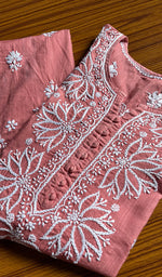 将图像加载到图库查看器中， Women&#39;s Lucknowi Handcrafted Cotton Chikankari Kurti - HONC0301007
