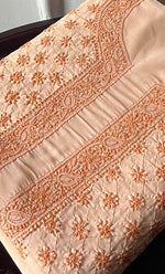 将图像加载到图库查看器中， Lucknowi Handcrafted Cotton Chikankari Unstitched Men's Kurta Fabric - HONC0289827