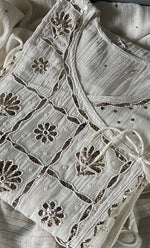 将图像加载到图库查看器中， Women&#39;s Lakhnavi Handcrafted Mul Chanderi Semi - Stitched Kurta And Dupatta Set - HONC0295375
