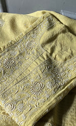 将图像加载到图库查看器中， Women&#39;s Lakhnavi Handcrafted Munga Silk Semi - Stitched Chikankari Kurta And Dupatta Set- HONC0270994
