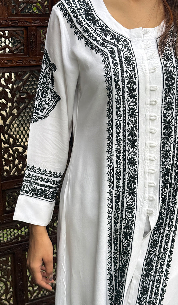 Women's Lucknowi Handcrafted Modal Cotton Chikankari Kurti - HONC0272659