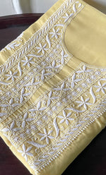 将图像加载到图库查看器中， Women&#39;s Lakhnavi Handcrafted Cotton Chikankari Unstitched Kurti Fabric - HONC0318766
