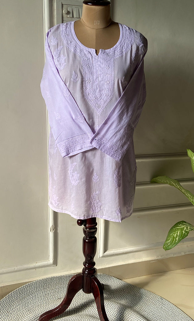 Women's Lakhnavi Handcrafted Cotton Chikankari Top - HONC0214056