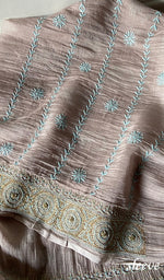 Load image into Gallery viewer, Women's Lakhnavi Handcrafted Mul Chanderi Unstitched Kurta And Dupatta Set - HONC0326140