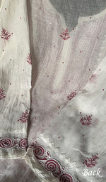 将图像加载到图库查看器中， Aaliyah Women&#39;s Lakhnavi Handcrafted Mul Chanderi Semi - Stitched Kurta And Dupatta Set - HONC0253634
