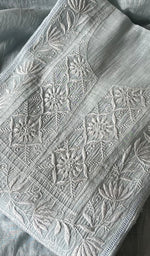将图像加载到图库查看器中， Women's Lakhnavi Handcrafted Mul Chanderi Chikankari Semi Stitched Kurta And Dupatta Set- HONC0299470