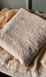 将图像加载到图库查看器中， Women&#39;s Lakhnavi Handcrafted Unstitched Faux-Georgette Chikankari Suit Material - HONC0277980
