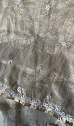 Load image into Gallery viewer, Naaz Women&#39;s Lucknowi Handcrafted Kota Chanderi Chikankari UnStitched Kurta And Dupatta Set - HONC0250376
