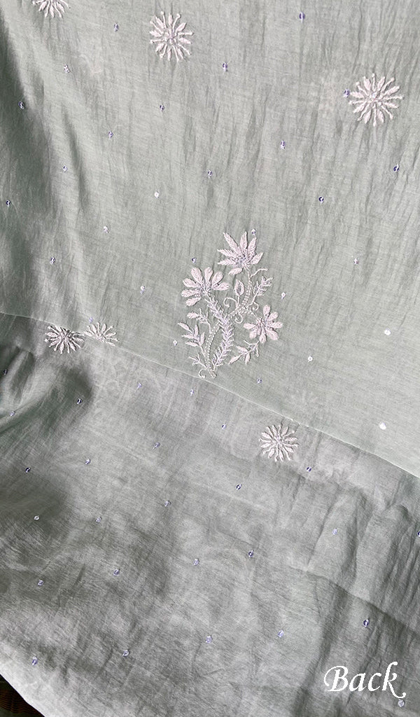 Women's Lakhnavi Handcrafted Mul Chanderi Kurta And Dupatta Set - HONC0288993