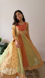 将图像加载到图库查看器中， Women's Lakhnavi Handcrafted Tissue Chanderi Silk  Chikankari Stitched Anarkali , Dupatta And Pant Set - HONC0336837