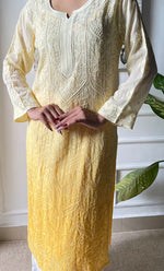 Load image into Gallery viewer, Women&#39;s Lakhnavi Handcrafted Viscose Georgette Chikankari Kurti- HONC0270975
