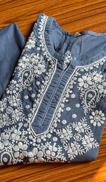 Load image into Gallery viewer, Women&#39;s Lucknowi Handcrafted Cotton Chikankari Kurti - HONC0300975
