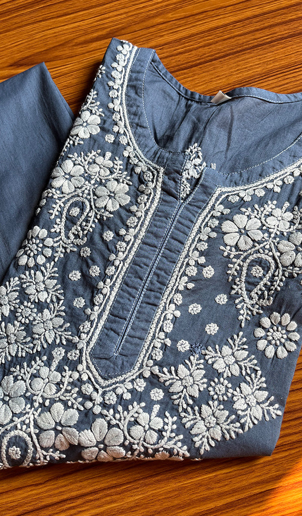 Women's Lucknowi Handcrafted Cotton Chikankari Kurti - HONC0300975