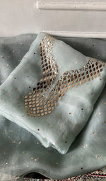 Load image into Gallery viewer, Alfia Women's Lakhnavi Handcrafted Pure Organza Chikankari Unstitched Kurta And Dupatta Set- HONC0366952