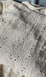 将图像加载到图库查看器中， Women&#39;s Lucknowi Handcrafted Viscose Georgette Semi - Stitched Chikankari Anarkali Full suit  - HONC0311032
