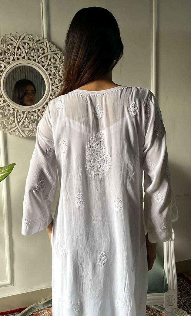 Women's Lucknowi Handcrafted Cotton Chikankari Kurti - HONC0330067