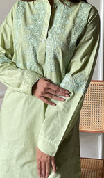 Load image into Gallery viewer, Enayat Women&#39;s Lakhnavi Handcrafted Cotton Chikankari Oversized Kurta And Pant Set - HONC0297452
