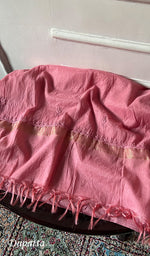 Load image into Gallery viewer, Women's Lakhnavi Handcrafted Mul Chanderi Unstitched Chikankari Full Suit Material - HONC0307425
