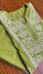 Load image into Gallery viewer, Women&#39;s Lucknowi Handcrafted Cotton Chikankari Kurti - HONC0301053
