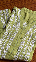 Load image into Gallery viewer, Women&#39;s Lucknowi Handcrafted Cotton Chikankari Kurti - HONC0301011
