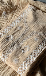 Load image into Gallery viewer, Saziya Women&#39;s Lakhnavi Handcrafted Mul Chanderi Semi - Stitched Kurta And Dupatta Set - HONC0308699
