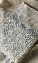 将图像加载到图库查看器中， Women&#39;s Lakhnavi Handcrafted Tissue Chanderi Unstitched Anarkali And Dupatta Set - HONC0279552
