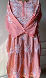 将图像加载到图库查看器中， Women&#39;s Lucknowi Handcrafted Cotton Chikankari Kurti - HONC0301016
