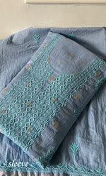 将图像加载到图库查看器中， Women's Lakhnavi Handcrafted Mul Chanderi Unstitched Chikankari Full Suit Material - HONC0316858