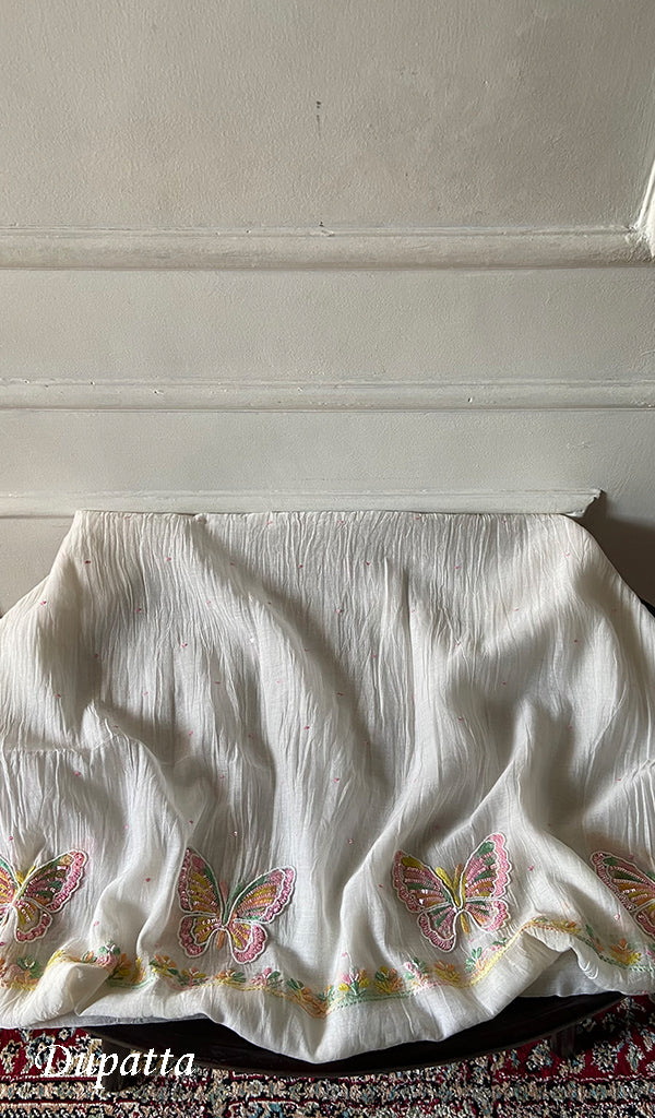 Titlee Women's Lakhnavi Handcrafted Mul Chanderi Unstitched Kurta And Dupatta Set - HONC0484661