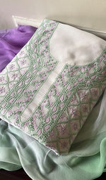 Load image into Gallery viewer, Women&#39;s Lakhnavi Handcrafted Cotton Chikankari Suit Material - HONC0291809
