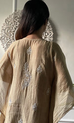 Load image into Gallery viewer, Women's Lucknowi Handcrafted Mul chanderi Chikankari Kaftan - HONC0121803