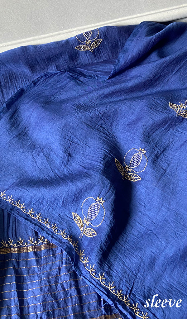 ‹› Women's Lakhnavi Handcrafted Mul Chanderi Unstitched Chikankari Full Suit Material - HONC0345266