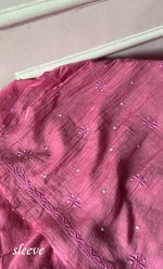 Load image into Gallery viewer, Women's Lakhnavi Handcrafted Unstitchd Mul Chanderi Kurta And Dupatta Set - HONC0310807