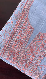 Load image into Gallery viewer, Women&#39;s Lakhnavi Handcrafted Mul Chanderi Chikankari Unstitched Kurti Fabric -HONC0229419
