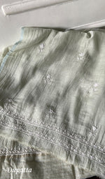 Load image into Gallery viewer, Women's Lakhnavi Handcrafted Mul Chanderi Unstitched Chikankari Full Suit Material - HONC0338251
