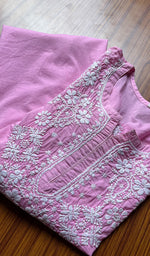 将图像加载到图库查看器中， Women&#39;s Lucknowi Handcrafted Cotton Chikankari Kurti - HONC0301014
