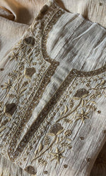 Load image into Gallery viewer, Women&#39;s Lakhnavi Handcrafted Tissue Chanderi Unstitched Anarkali And Dupatta Set - HONC0285738
