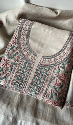 Load image into Gallery viewer, Women&#39;s Lakhnavi Handcrafted Munga Silk Chikankari Kurta And Dupatta Set - HONC0255938
