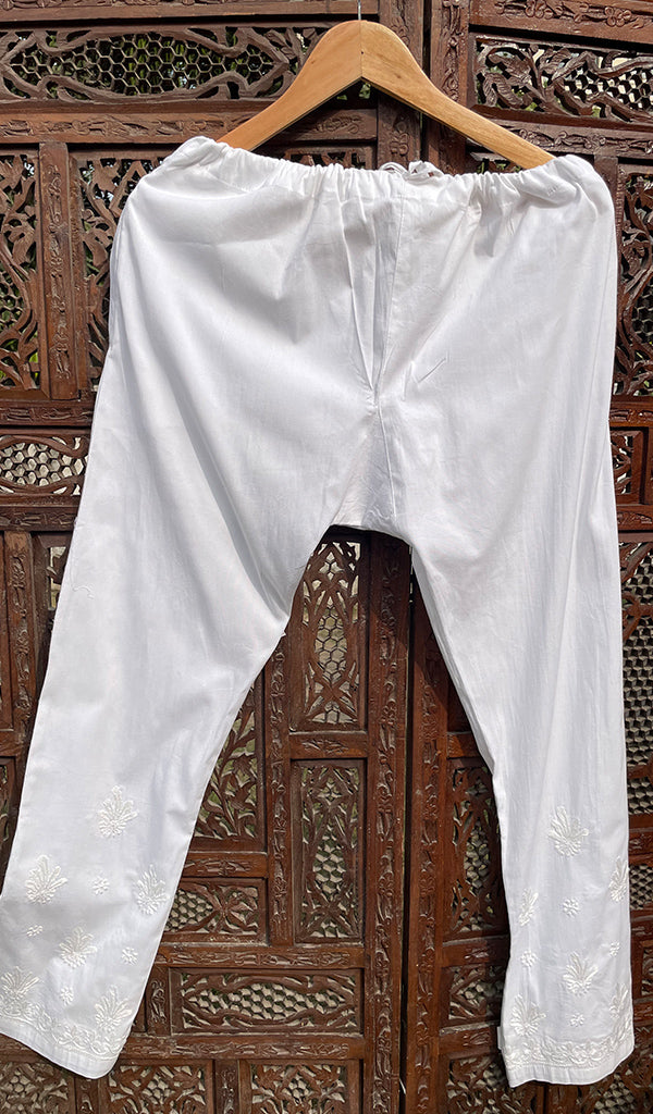 Women's Lucknowi Handcrafted Cotton Chikankari Pant - HONC0250603