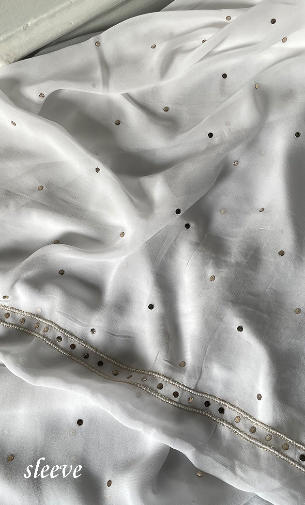 Women's Lucknowi Handcrafted Viscose Georgette Semi - Stitched Chikankari Kurta and Dupatta Set- HONC0328908