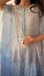 Load image into Gallery viewer, Pragya Women's Lucknowi Handcrafted Mul chanderi Chikankari Kaftan - HONC0379011