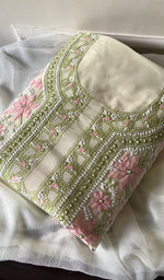 Load image into Gallery viewer, Women&#39;s Lakhnavi Handcrafted Cotton Chikankari Suit Material - HONC0291773
