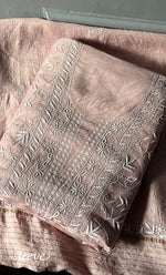 Load image into Gallery viewer, Women&#39;s Lakhnavi Handcrafted Munga Silk Chikankari Kurta And Dupatta Set- HONC0282782
